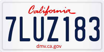 CA license plate 7LUZ183