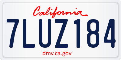 CA license plate 7LUZ184
