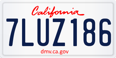 CA license plate 7LUZ186