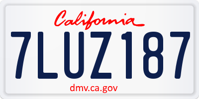 CA license plate 7LUZ187