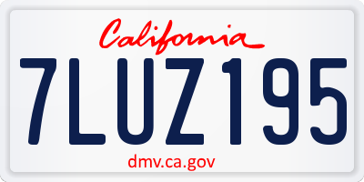 CA license plate 7LUZ195