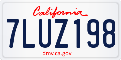 CA license plate 7LUZ198