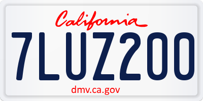 CA license plate 7LUZ200