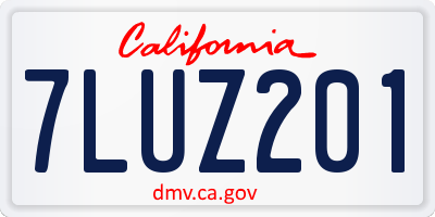 CA license plate 7LUZ201