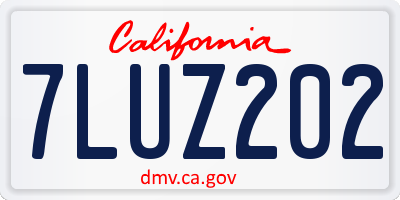 CA license plate 7LUZ202