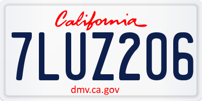 CA license plate 7LUZ206