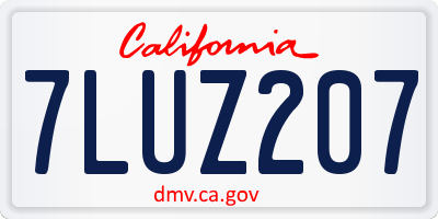 CA license plate 7LUZ207