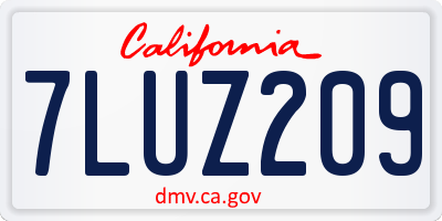 CA license plate 7LUZ209