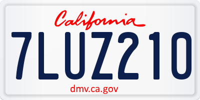 CA license plate 7LUZ210