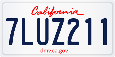 CA license plate 7LUZ211