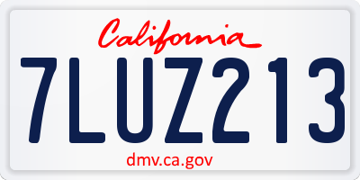 CA license plate 7LUZ213