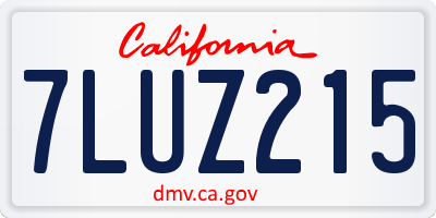 CA license plate 7LUZ215