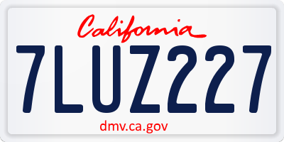 CA license plate 7LUZ227