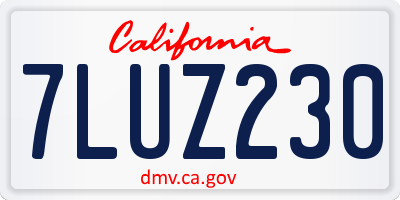 CA license plate 7LUZ230
