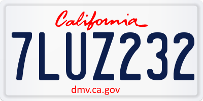 CA license plate 7LUZ232