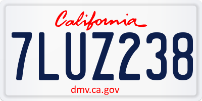CA license plate 7LUZ238