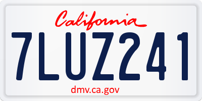 CA license plate 7LUZ241