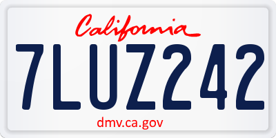 CA license plate 7LUZ242