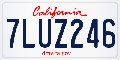 CA license plate 7LUZ246