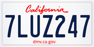 CA license plate 7LUZ247