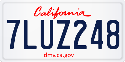CA license plate 7LUZ248