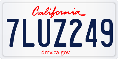 CA license plate 7LUZ249