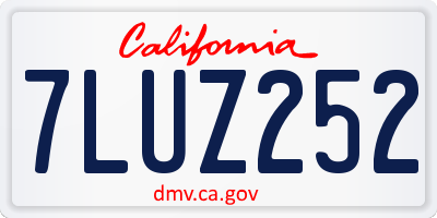 CA license plate 7LUZ252
