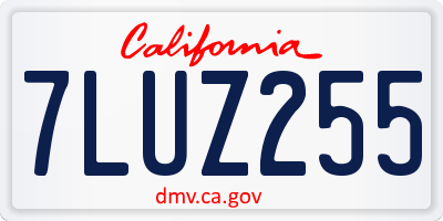 CA license plate 7LUZ255