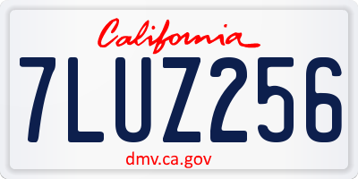 CA license plate 7LUZ256