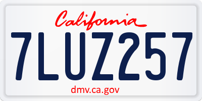 CA license plate 7LUZ257