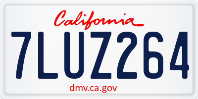 CA license plate 7LUZ264
