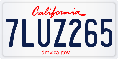 CA license plate 7LUZ265