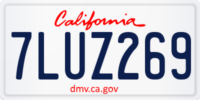 CA license plate 7LUZ269