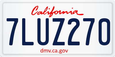 CA license plate 7LUZ270