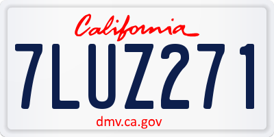 CA license plate 7LUZ271