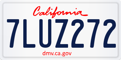 CA license plate 7LUZ272
