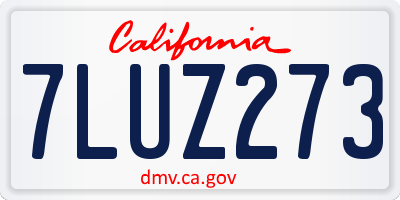 CA license plate 7LUZ273