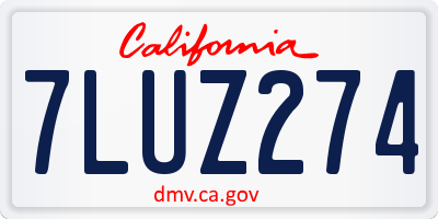 CA license plate 7LUZ274