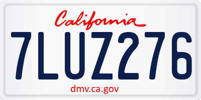 CA license plate 7LUZ276