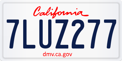 CA license plate 7LUZ277