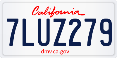 CA license plate 7LUZ279