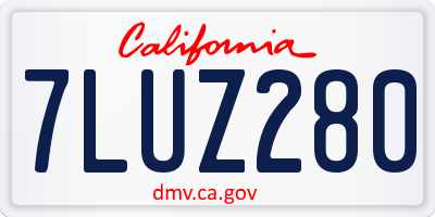 CA license plate 7LUZ280