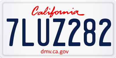 CA license plate 7LUZ282