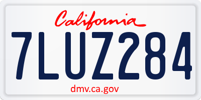 CA license plate 7LUZ284
