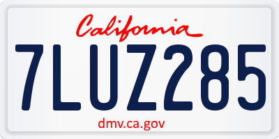 CA license plate 7LUZ285