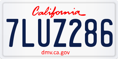 CA license plate 7LUZ286