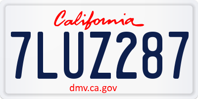 CA license plate 7LUZ287