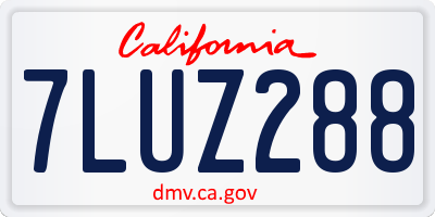CA license plate 7LUZ288