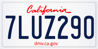CA license plate 7LUZ290