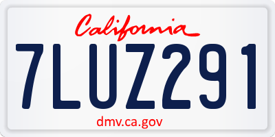 CA license plate 7LUZ291